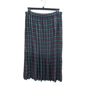 Vintage Marisa Christina Skirt Medium Womens Size Green Red Plaid Holiday